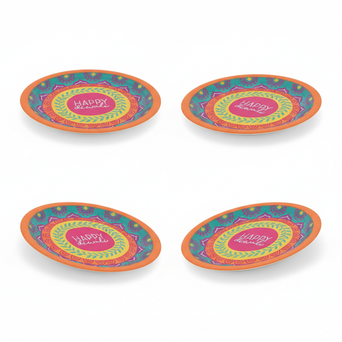 18cm Diwali Round Plates (Pack of 8)