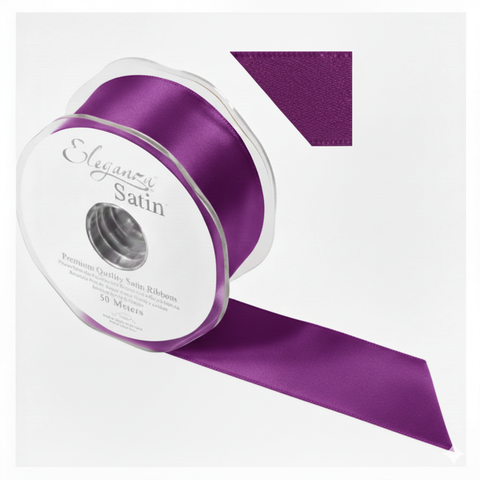 35mm Double Faced Satin Ribbon Roll - Plum