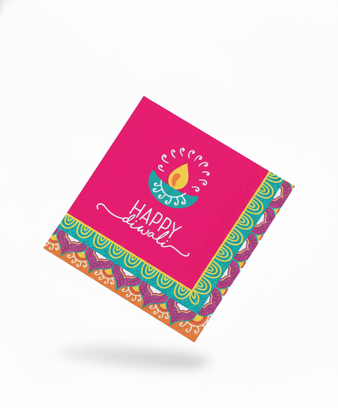 Happy Diwali Printed Beverage Napkins, 16 Pack