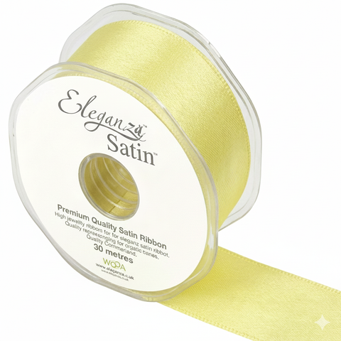 35mm Double Faced Satin Ribbon Roll - Lemon