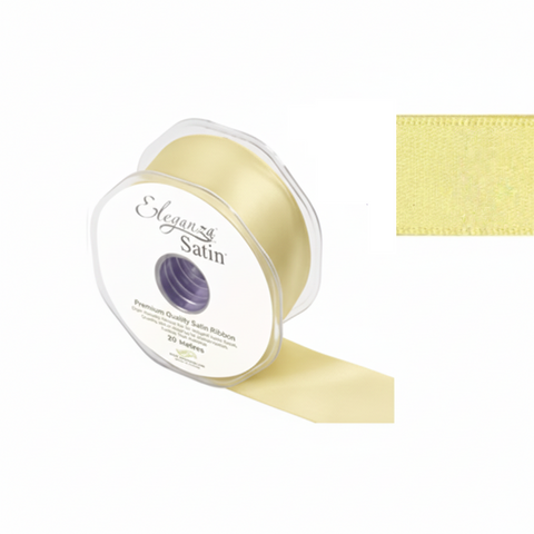 35mm Double Faced Satin Ribbon Roll - Lemon
