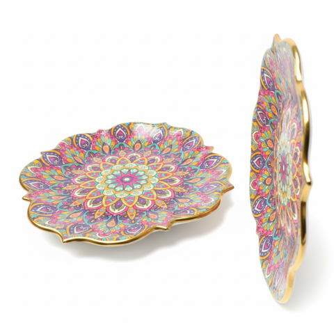 8" Bohemia Floral Paper Plates, 5 Pack