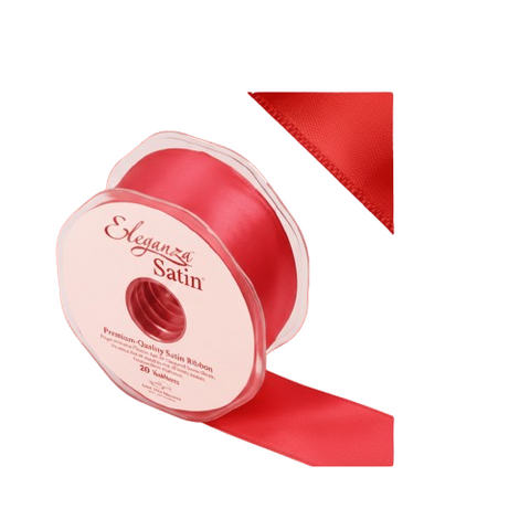 35mm Double Faced Satin Ribbon Roll - Poppy Red