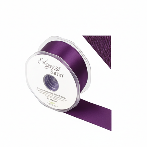 35mm Double Faced Satin Ribbon Roll - Blackberry