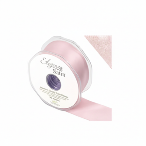 35mm Double Faced Satin Ribbon Roll - Pink Azalea