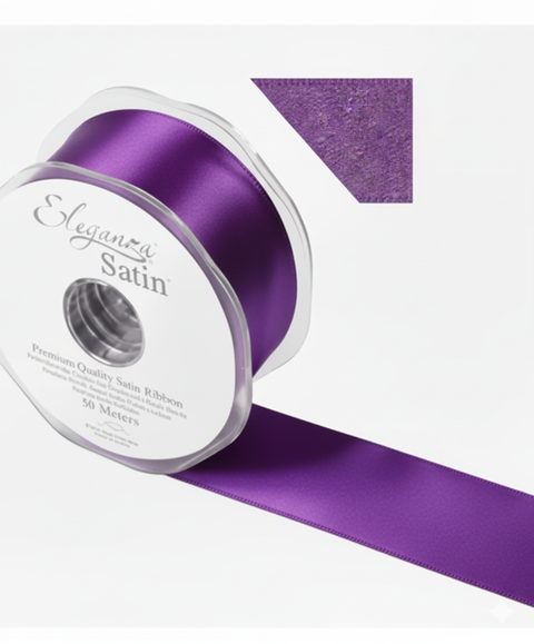 35mm Double Faced Satin Ribbon Roll - Purple