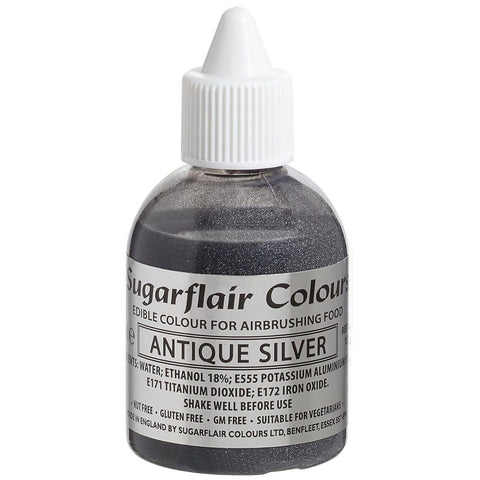 Sugarflair Airbrush Colour - Glitter Antique Silver 60ml