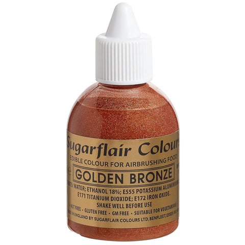 Sugarflair Airbrush Colour - Glitter Golden Bronze 60ml