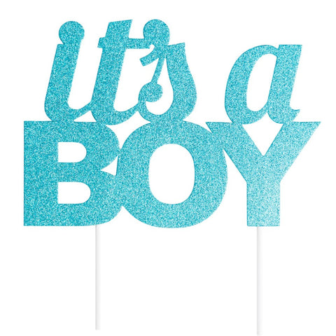 It's a BOY Paper Cake Topper - Baby Blue