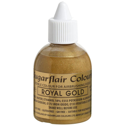 Sugarflair Airbrush Colour - Glitter Royal Gold 60ml