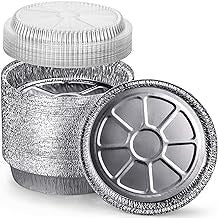 DecorRack 14 Round Aluminum Pans with Dome Lid, 9 Inch Heavy Duty Tin Foil Pans, Perfect for Reheating, Baking, Roasting, Meal Prep, To-Go Containers, Environmentally Friendly (Pack of 14)???????