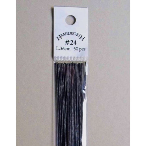 Flower Wire 24 Gauge - Metallic Black - Pack of 50