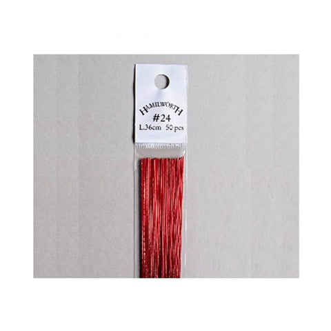 Flower Wire 24 Gauge - Metallic Dark Red - Pack of 50 - Limited Stock