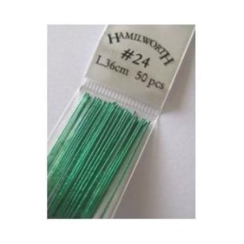 Flower Wire 24 Gauge - Metallic Light Green - Pack of 50 - Limited Stock