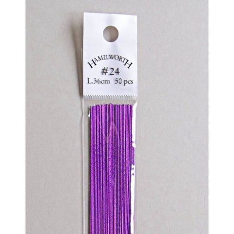 Flower Wire 24 Gauge - Metallic Violet - Pack of 50 - Limited Stock