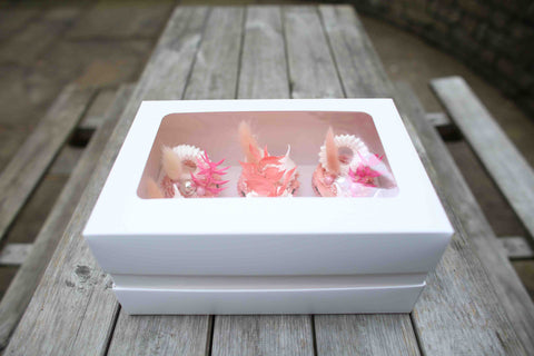 Olbaa 6 Deep Cupcake Box-White