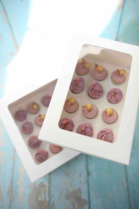 Olbaa 12 Deep Cupcake Box-White