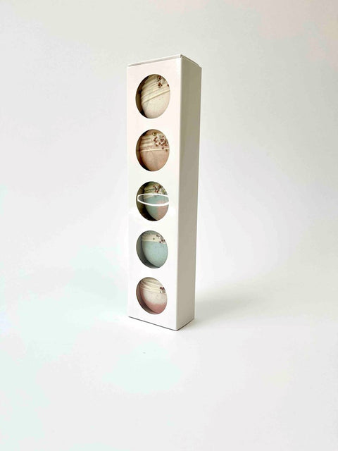 Olbaa Small Macaron Box, Holds 5-White