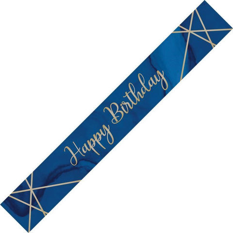 Navy and Gold Happy Birthday Foil Banner