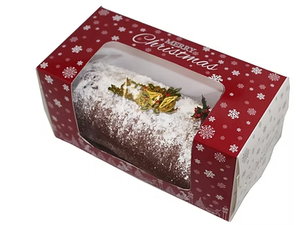 Christmas Log Cake Box - 4 x 8"