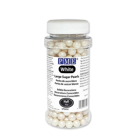 PME Large Sugar Pearls 90g - White