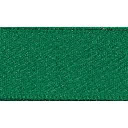 3mm Double Faced Poly Satin Ribbon per Metre - Hunter Green Silver Edge - Limited Stock