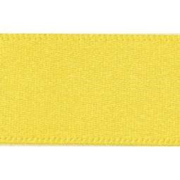 15mm Double Faced Poly Satin Ribbon Per Metre - Yellow Silver Edge