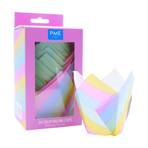 Tulip Muffin Cases  Rainbow Stripes Pk/24