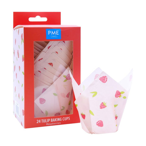 Tulip Muffin Cases  Raspberry Pk/24