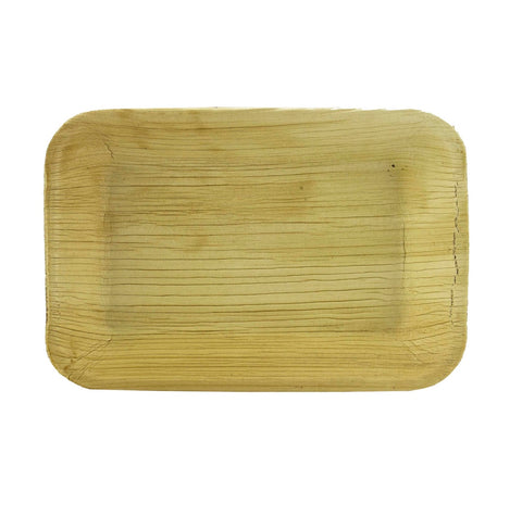 24x16cm/9x6" Rectangular Palm Leaf Plate (Pack of 25)"