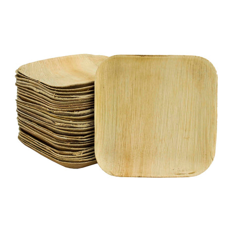 24cm/9 Square Palm Leaf Plate (Pack of 25)"