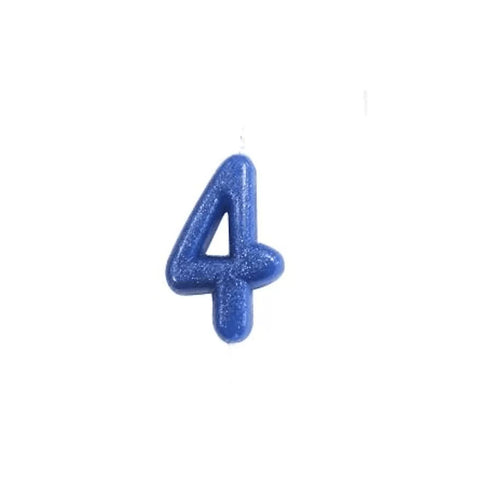Numeral Moulded Pick Candle - Royal Blue - 4