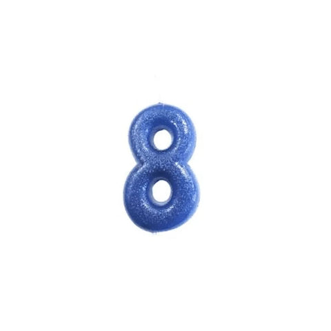 Numeral Moulded Pick Candle - Royal Blue - 8