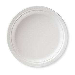 Bio Compostable 23cm / 9" Round Bagasse Plates Qty:50