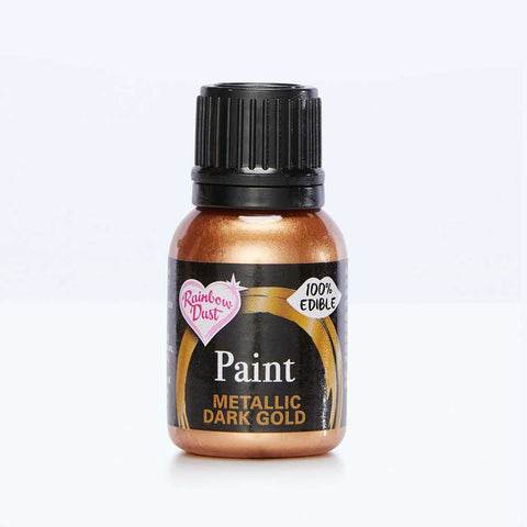 Rainbow Dust Metallic Food Paint - Dark Gold 25ml