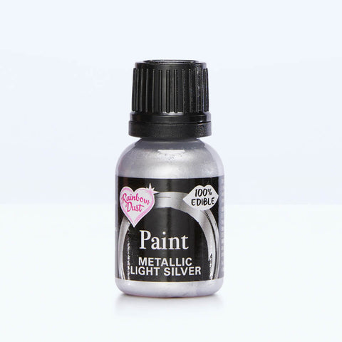 Rainbow Dust Metallic Food Paint - Light Silver 25ml []