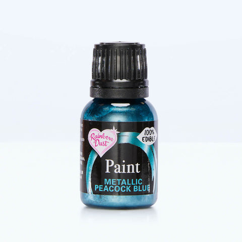 Rainbow Dust Metallic Food Paint - Peacock Blue 25ml []