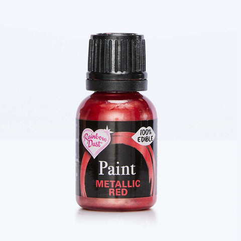 Rainbow Dust Metallic Food Paint 25ml Metallic Red