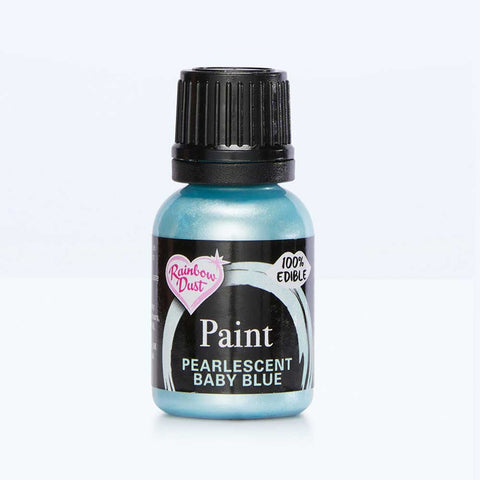 Rainbow Dust Metallic Food Paint - Pearlescent Baby Blue 25ml []