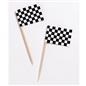 Chequered Flag Racing Party Cake Picks, Decorations - Pack of 50 []