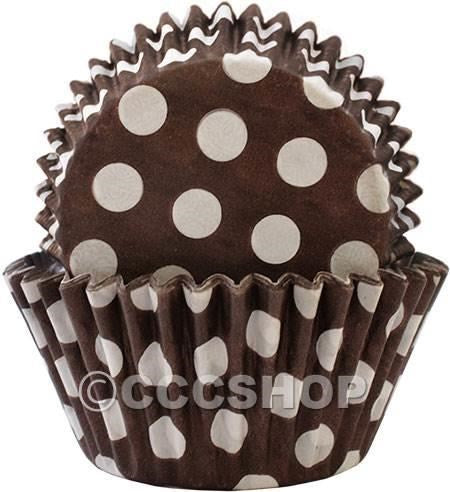 Brown Polka Dot Cupcake Cases - Pack of 180