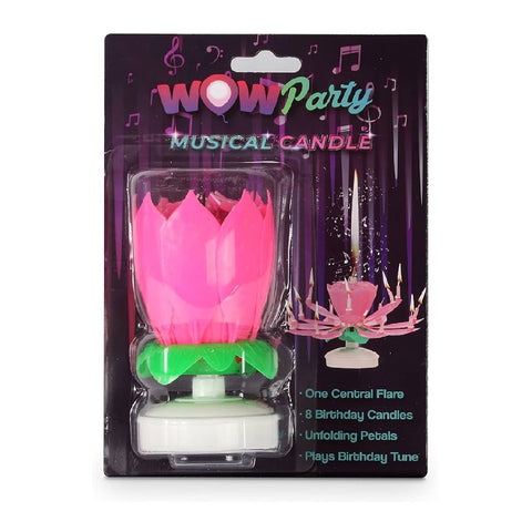 Pink Lotus Musical Candle