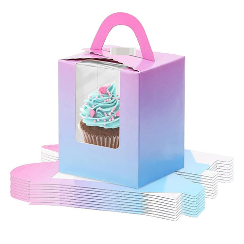 Pink and Blue Gradient Cupcake Box (1pc)