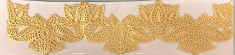 NON-EDIBLE Gold Keri Patterned Lace (Pack of 2)