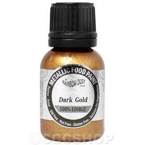 Rainbow Dust Metallic Food Paint - Dark Gold 25ml