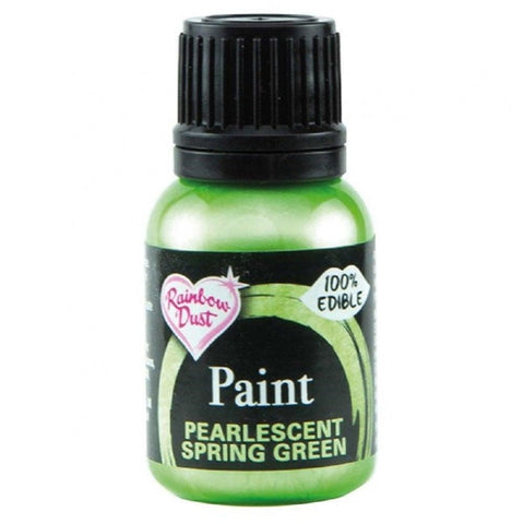 Rainbow Dust Metallic Food Paint - Pearlescent Spring Green 25ml