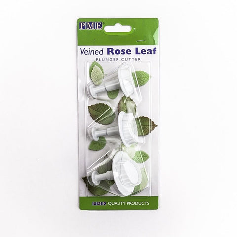 Veined Rose Leaf Plngr Ctr Lrgr Size Set 3