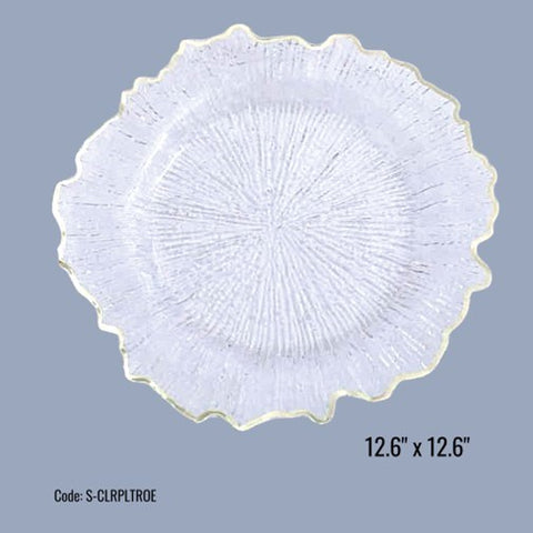 Clear Gold Rimmed Organic Edge Platter