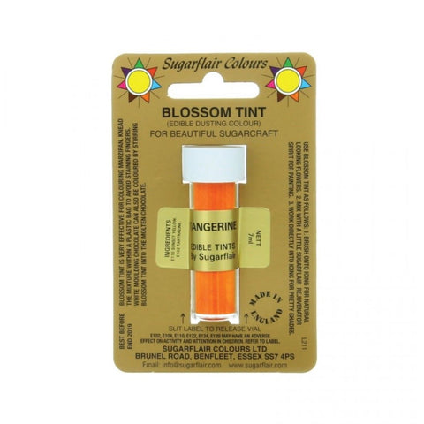 Sugarflair Blossom Tint Dusting Colour – Tangerine 7ml, Edible Food-Grade Cake Decorating Powder, Highly Pigmented for Fondant, Gum Paste, Sugarcraft, Vegan & Gluten-Free, Perfect for Cakes, Cupcakes, and Desserts.