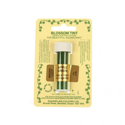 Sugarflair Blossom Tint Dusting Colour – Apple Green  7ml, Edible Food-Grade Cake Decorating Powder, Highly Pigmented for Fondant, Gum Paste, Sugarcraft, Vegan & Gluten-Free, Perfect for Cakes, Cupcakes, and Desserts.